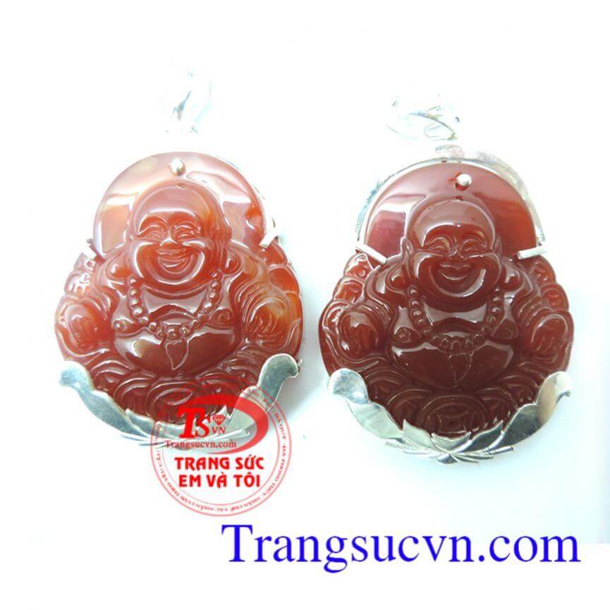Mặt Di Lặc mã não đỏ