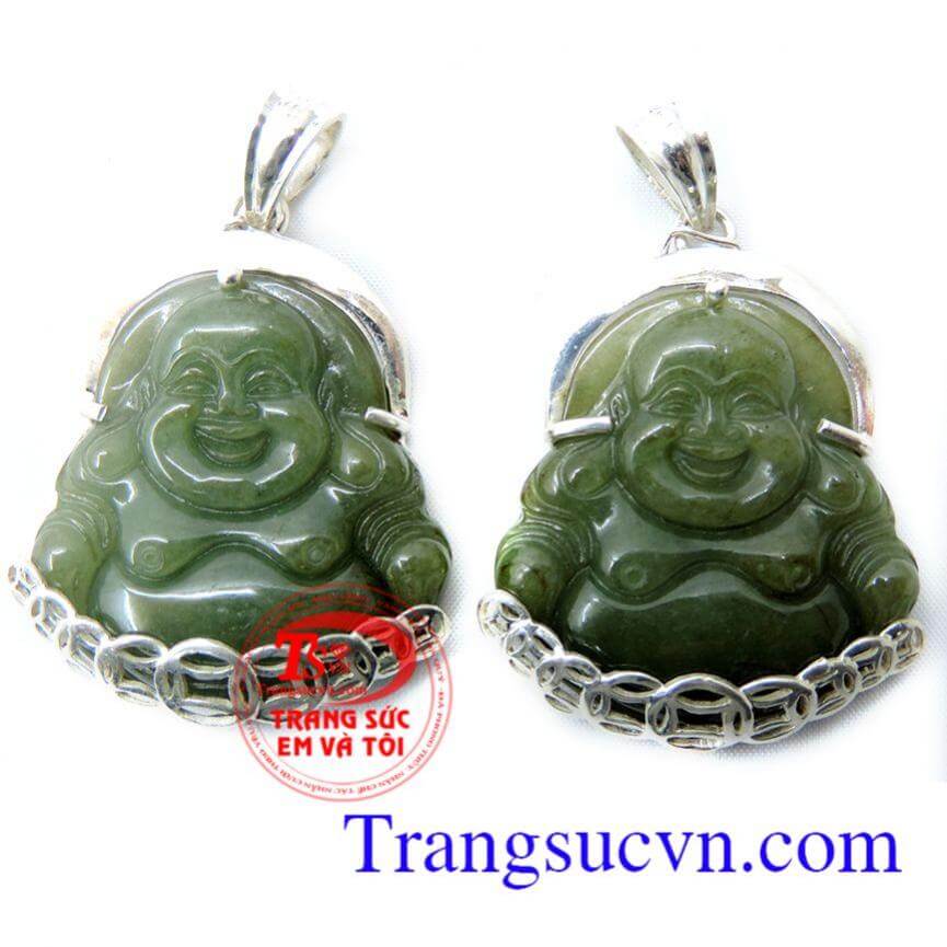 Mặt Di lặc bọc bạc đồng xu