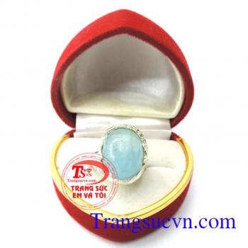 Nhẫn bạc nữ đá Aquamarine