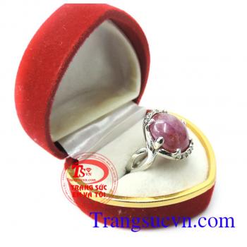 Nhẫn bạc nữ ruby tinh tế