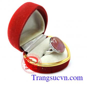 Nhẫn bạc nữ ruby tự nhiên