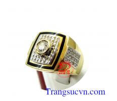 Nhẫn nam vàng đá trắng