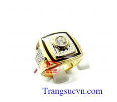 Nhẫn nam vàng đá trắng