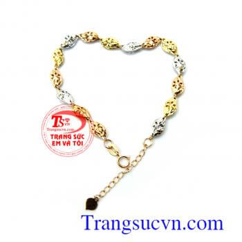 Lắc tứ quý vàng 18k Italy