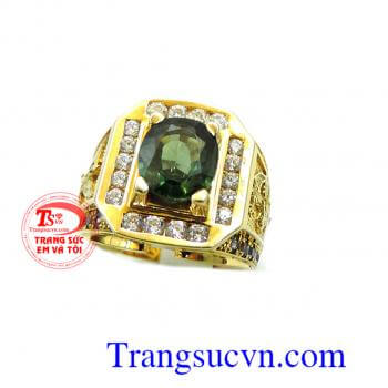 Nhẫn nam xanh chuối sapphire cao cấp