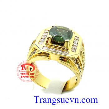 Nhẫn nam xanh chuối sapphire cao cấp