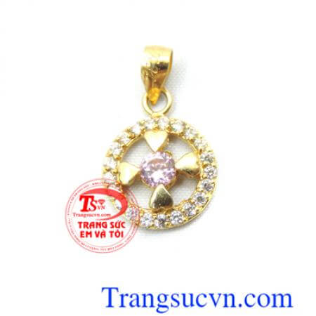 Mặt dây tình hồng vàng tây 10k dành cho nữ,Mặt chuyền nữ,mặt dây vàng đẹp,đeo hợp thời trang,mặt dây chuyền sáng bóng