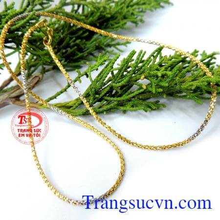 Dây chuyền nữ vàng 2 màu 