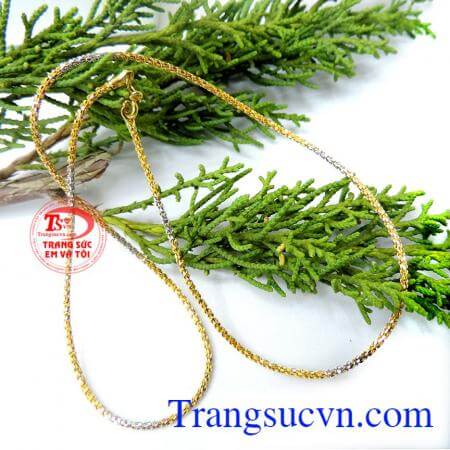 Dây chuyền nữ vàng 2 màu 