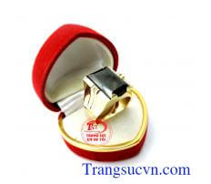 Nhẫn nam vàng đá đen