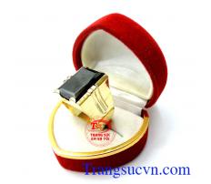 Nhẫn nam vàng đá đen