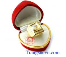 Nhẫn nam vàng đá vuông