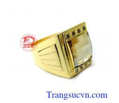Nhẫn nam vàng đá vuông
