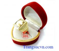 Nhẫn nam vàng đá vuông