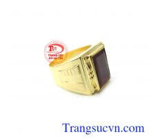 Nhẫn vàng đá đỏ nam