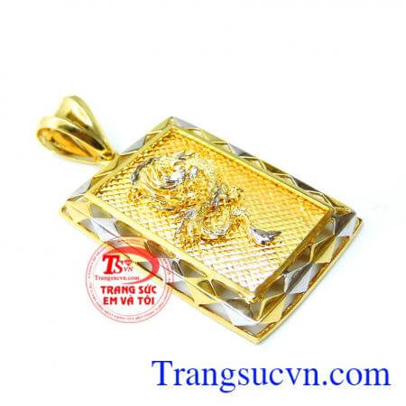 Mặt dây rồng vàng 3D may mắn