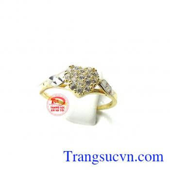 Nhẫn nữ trái tim vàng