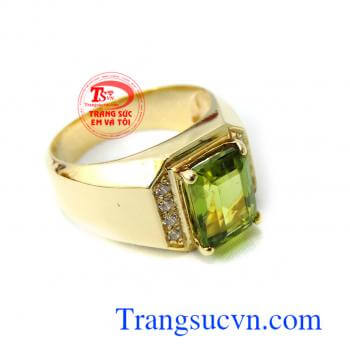 Nhẫn mệnh hỏa và mộc Peridot