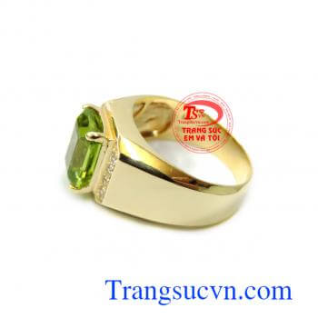Nhẫn mệnh hỏa và mộc Peridot
