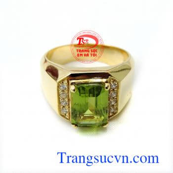 Nhẫn mệnh hỏa và mộc Peridot