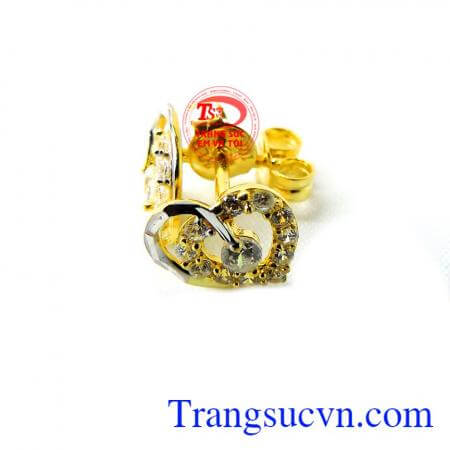 Đôi Hoa tai trái tim thủy chung, hoa tai vàng 10k, hoa tai đẹp, chất lượng đảm bảo, là món quà ý nghĩa tặng phái đẹp trong các ngày lễ, kỷ niệm.