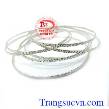 Vòng tuần vàng trắng 18k Italy