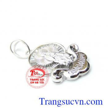 Mặt dây vàng trắng Mẹ Maria đẹp