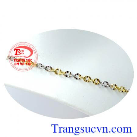 Dây chuyền ý 2 màu cá tính