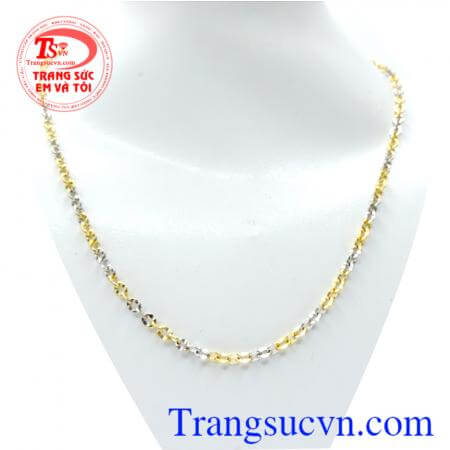 Dây chuyền ý 2 màu cá tính