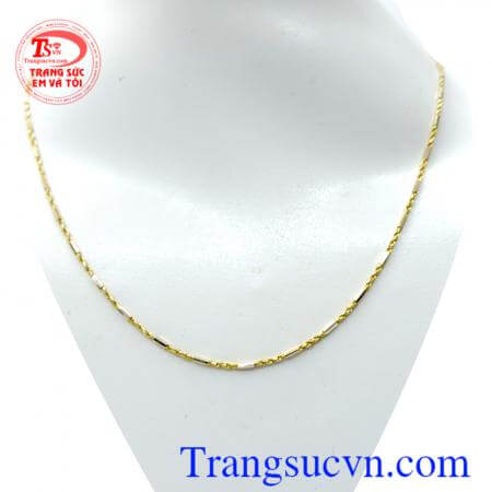 Dây chuyền vàng đốt trắng 18k