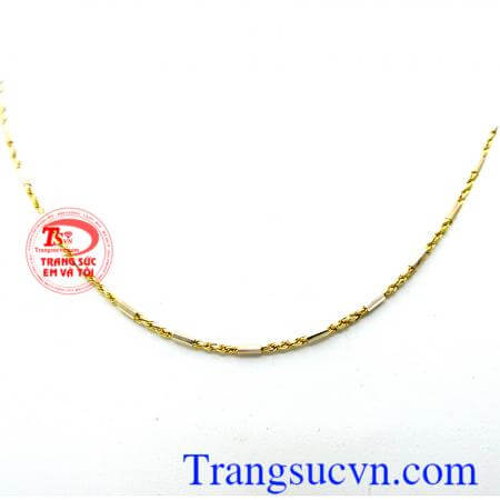 Dây chuyền vàng đốt trắng 18k
