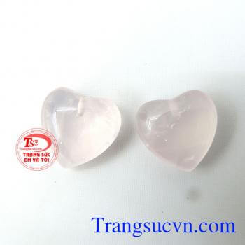 Trái tim thạch anh hồng nhỏ xinh