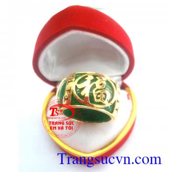 Nhẫn ngọc chữ Phúc Vàng 14k