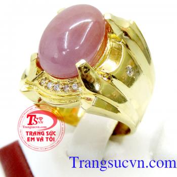 Nhẫn ruby nam vàng thời trang