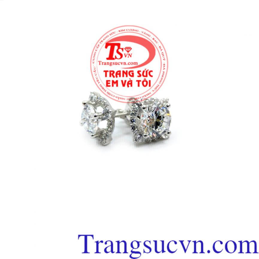 Bông tai vàng trắng tinh tế