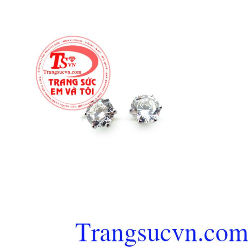 Bông tai vàng trắng nhỏ xinh