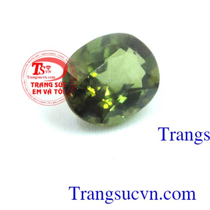Tourmaline oval facet lục đậm