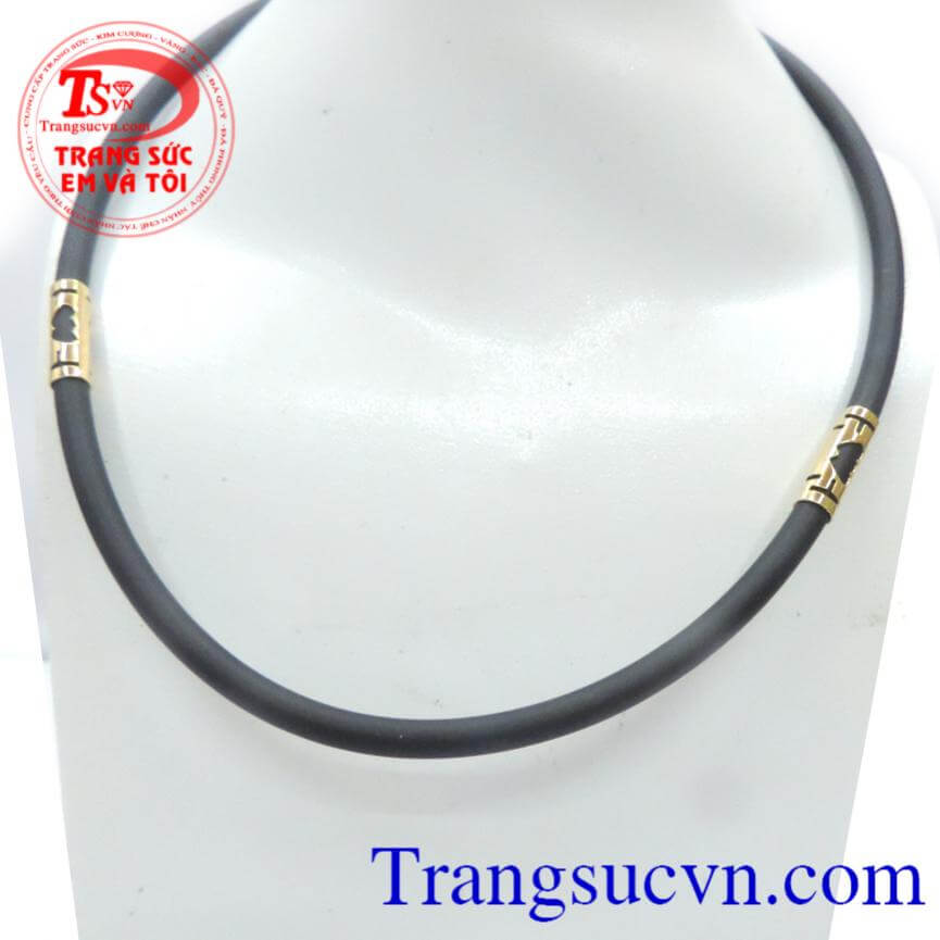 Dây cao su bọc vàng khắc trái tim đôi