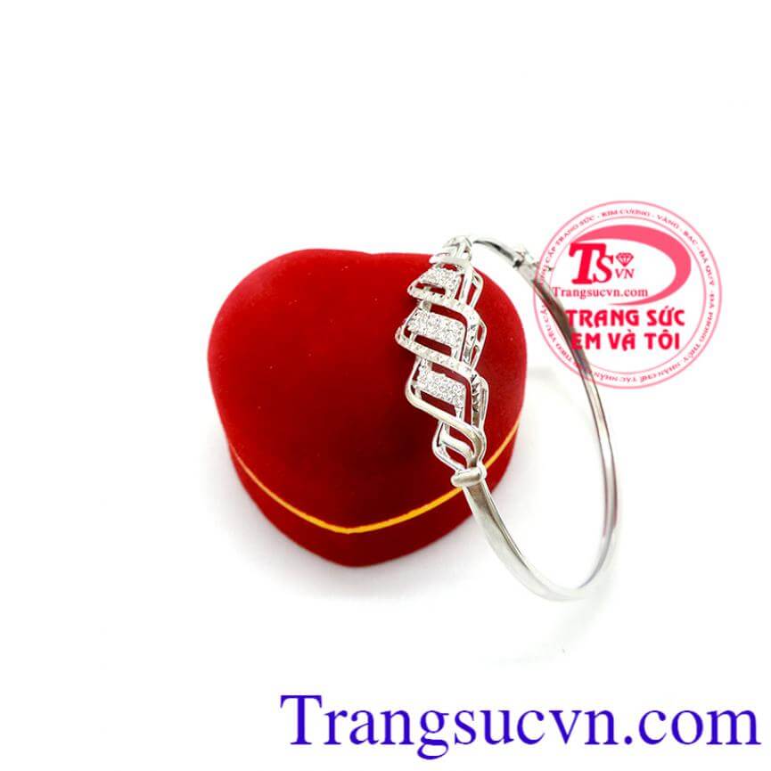 Vòng tay vàng trắng 18k