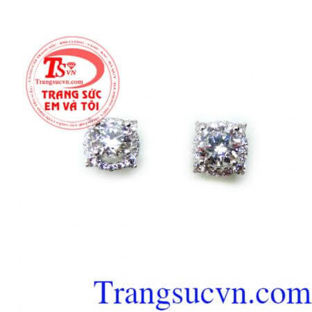 Bông tai vàng trắng tinh tế