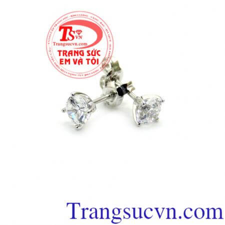 Hoa tai tình yêu, hoa tai vàng trắng 18k đẹp, thích hợp làm quà tặng tình yêu cho phái nữ, hoa tai vàng trắng sang trọng, quyến rũ, chuẩn chất lượng.