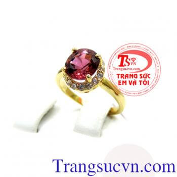 Nhẫn vàng nữ đính đá tourmaline