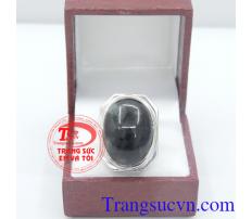 Nhẫn nam vàng trắng 14k bản to