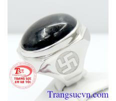 Nhẫn nam vàng trắng 14k bản to