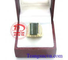 Nhẫn nam ngọc cẩm thạch tự nhiên