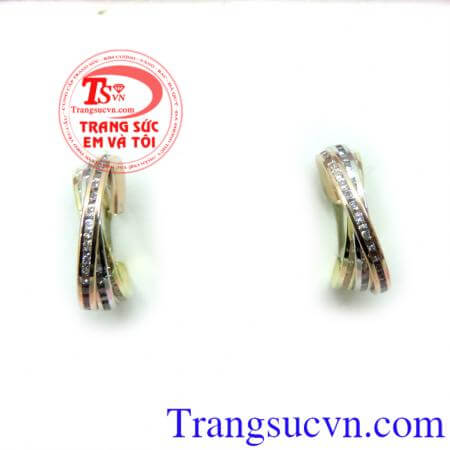 Hoa tai 3 màu quý phái