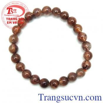 Chuỗi thạch anh tóc nâu đỏ may mắn