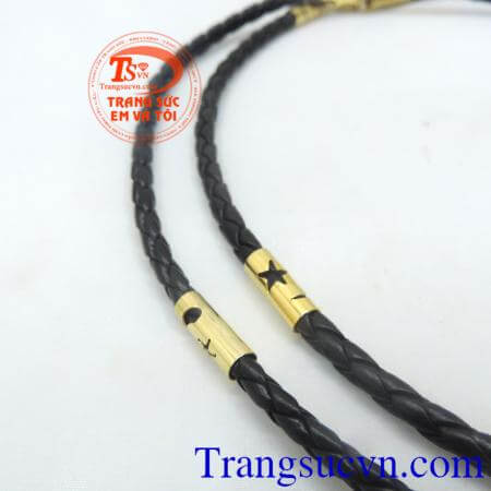 Ngôi sao may mắn dây da bọc vàng