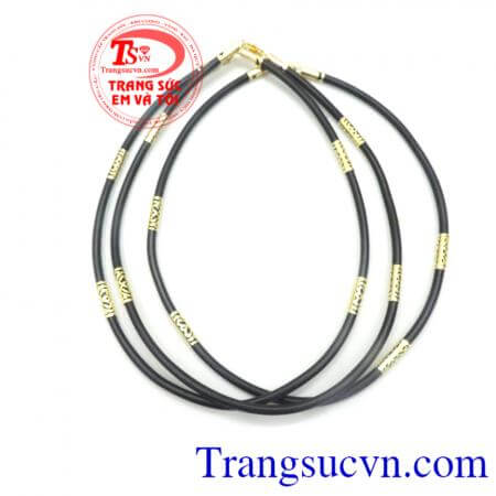 Dây da 6 đốt bọc vàng phong cách