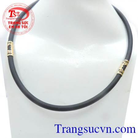 Dây cao su bọc vàng khắc trái tim đôi, dây cao su bọc vàng đẹp, bền, vàng 10k chất lượng, dây nam, dây da bọc vàng nam